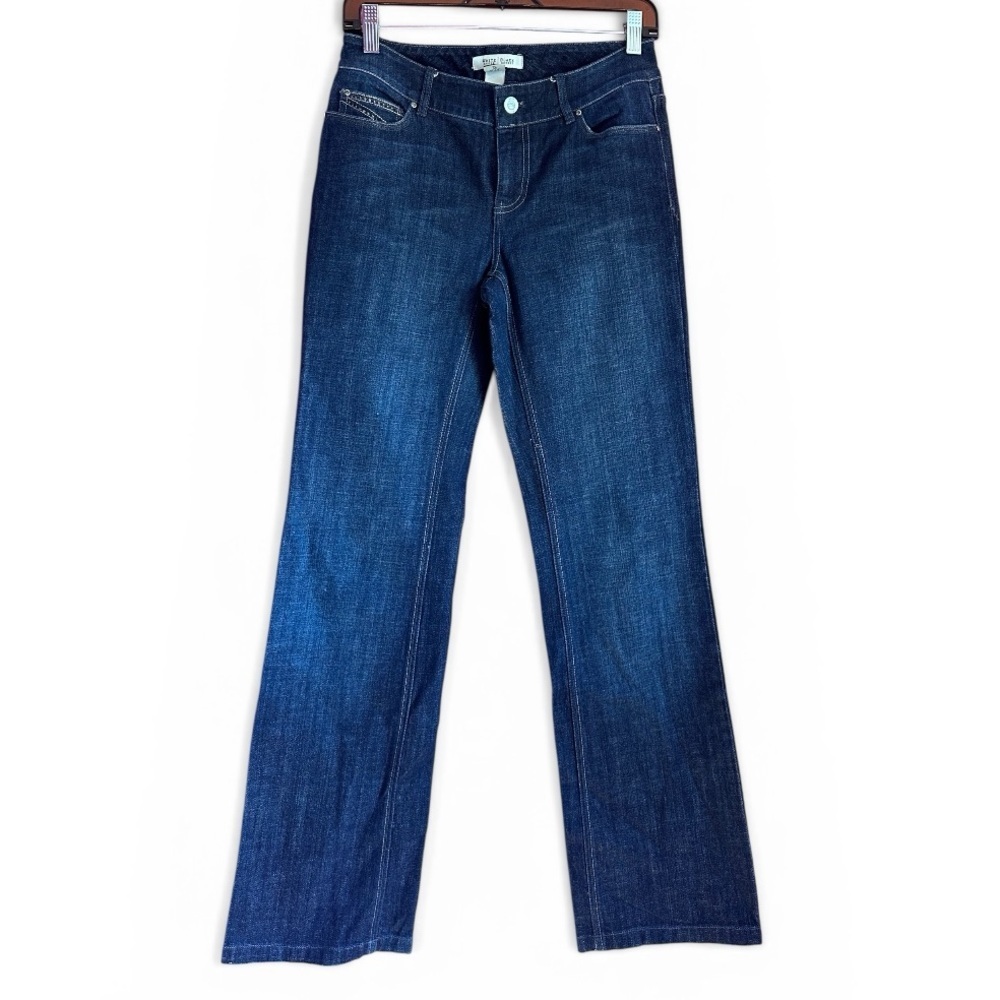 White House Black Market Jeans Blanc Size 2R Bootcut Rhinestones
